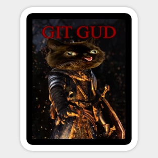 Dark Souls Meme Shirt With Cat To Make You Laugh To Git Gud Meme with Funny Cat For Him or Her To Laugh About Memes With Cute Cat Emoji Sticker